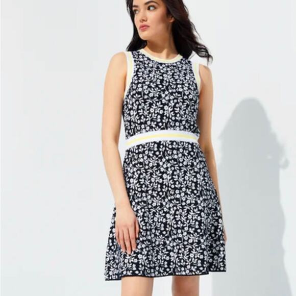 ETCETERA GARDEN FLORAL KNIT JACQUARD‎ DRESS SIZE M - Picture 1 of 9